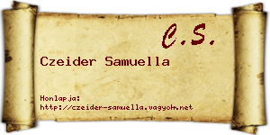 Czeider Samuella névjegykártya